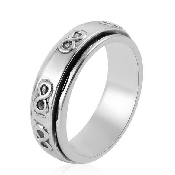 Infinity ♾ sign Spinner Band Ring Sterling Size 7 - Picture 2 of 2